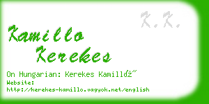 kamillo kerekes business card